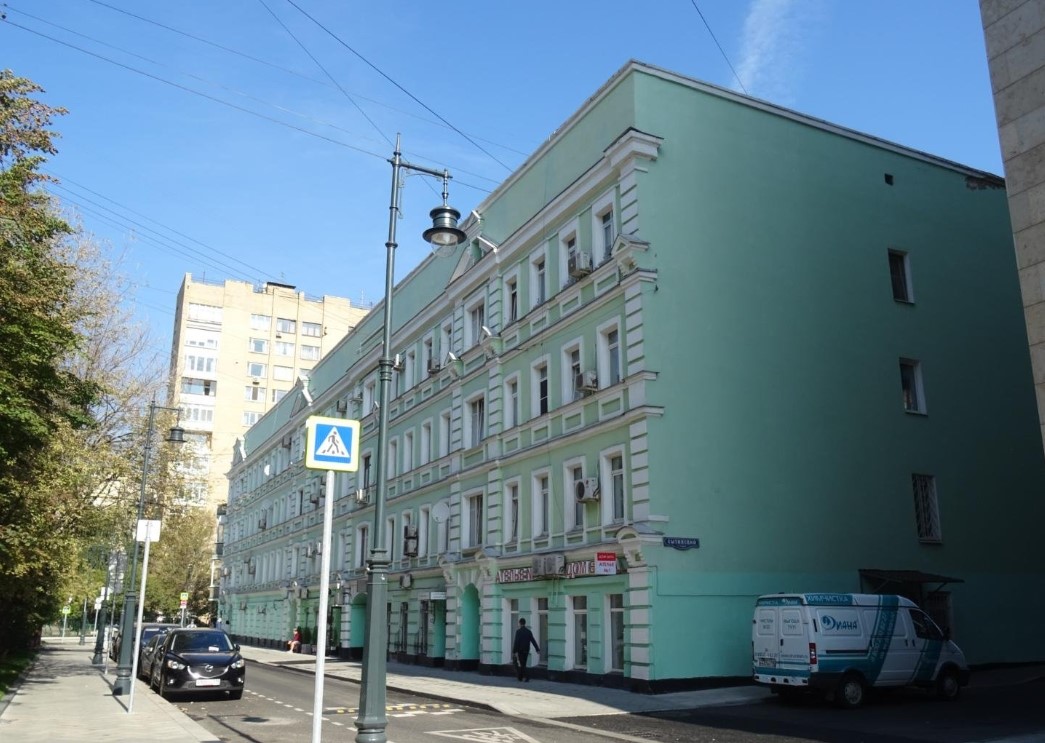 фасад дома, здание по адресу г Москва, Богословский пер, д 16/6 стр 1